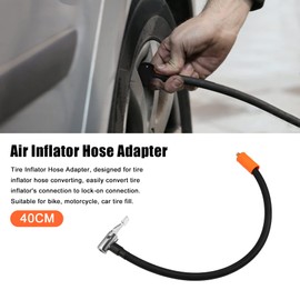 X AUTOHAUX 40cm Car Tire Inflator Extension Hose with Lock Chuck Adapter Tube