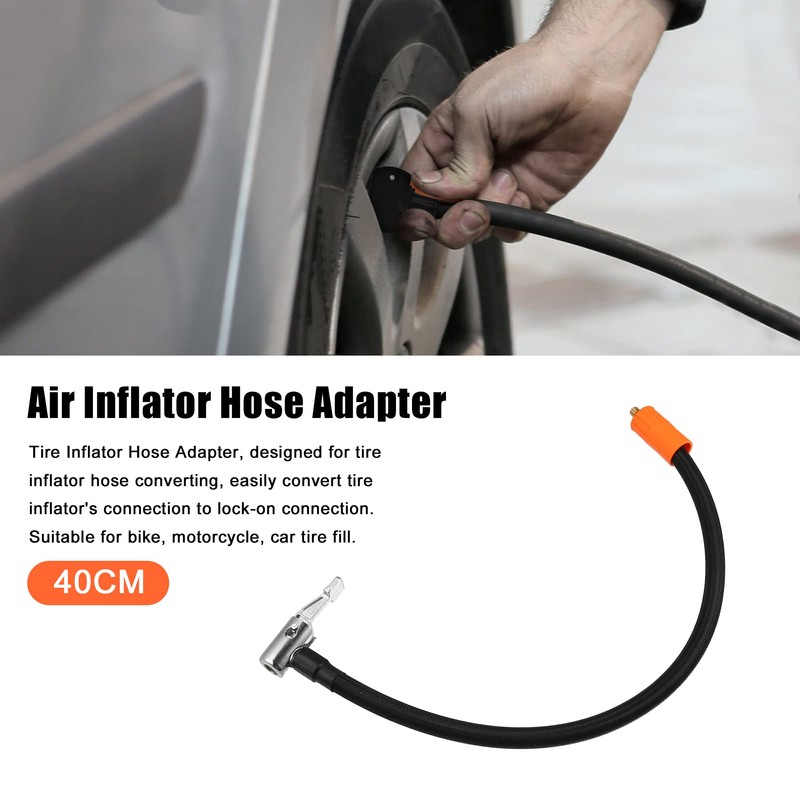X AUTOHAUX 40cm Car Tire Inflator Extension Hose with Lock