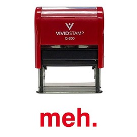 Meh Self Inking Rubber Stamp (Red Ink) - Medium