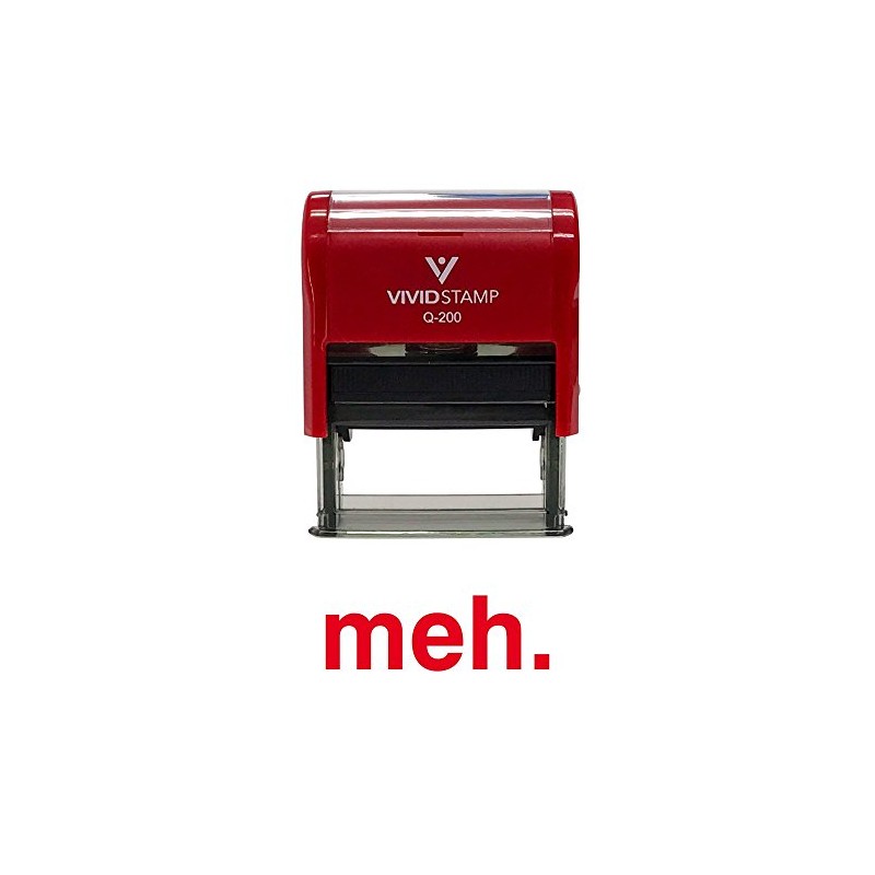 Meh Self Inking Rubber Stamp (Red Ink) - Medium