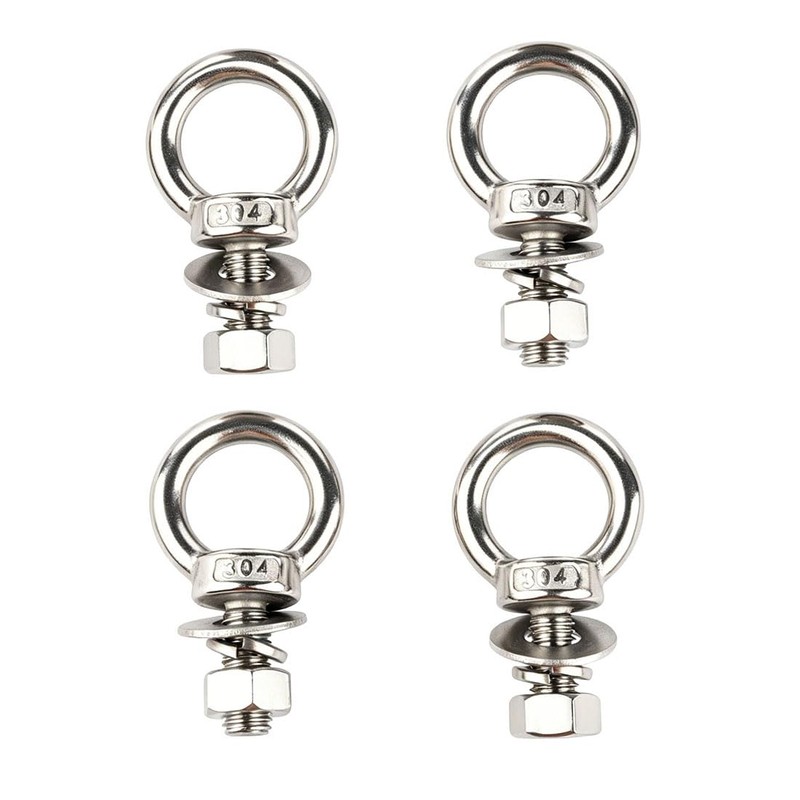 VAMUOEFL M6 Stainless Steel Eye Bolts with Nuts 4 Pack,