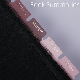 UPAFEXXI-Laminated Bible Tabs with Book Summaries(Gold Foil Embossed Lettering), Bible Tabs for Women and Men, Reposition Large Print Stickers, Easy to Read, 80Chapters Labels for Easy Navigation
