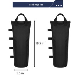 6 Pack Canopy Weight Sand Bags Black 168 LBS Large Canopy Support Frame Fixed Sandbag Windproof Sandbag for Instant Outdoor Sun Shelter Patio Umbrella (No Sand) (6-PCS) (Black)