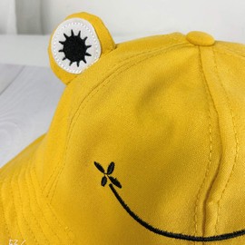 Jiuhong Adult Cute Frog Bucket Hat Fisherman Sun Bucket Hat for Adults Teens Wide Brim Beach Fisherman Cap, Green, 16 Years