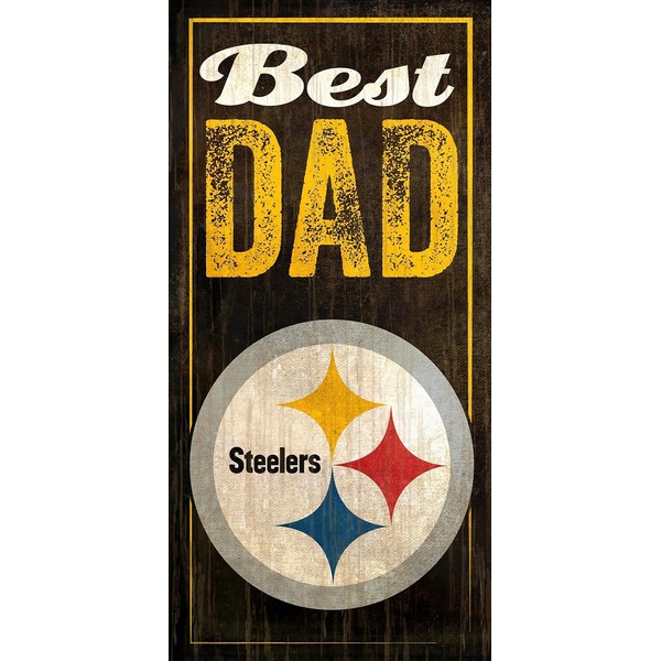 Fan Creations Pittsburgh Steelers Best Dad Sign, Multicolored