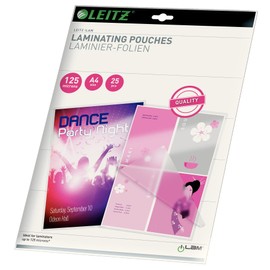 Leitz iLAM A4 Glossy Laminating Pouches, 125 microns, Pack of 25