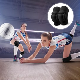 Volleyball Knee Pads - Professional Grade Protective Gear with Shock Absorption & Non-Slip, Breathable Compression Knee Pads for Men/Women, Youth & Adults - Indoor/Outdoor Sports (Pair, Black, M)