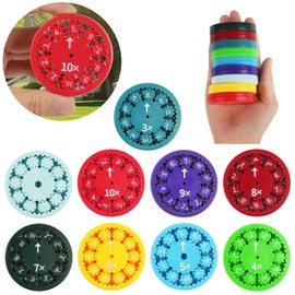 AUAUY 9 Stück Mathe Fidget Spinners, Math Facts Fidget-Spinner Sensorisches Spielzeug, Lindert Stress-Zappel-Lernspiel-Spielzeug, Multiplikations und Divisions Mathe-Lernspiele Zappelspielzeug