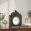 ChimeTide Vintage Bird Mantel Clock with Hidden Safe, Antique Black