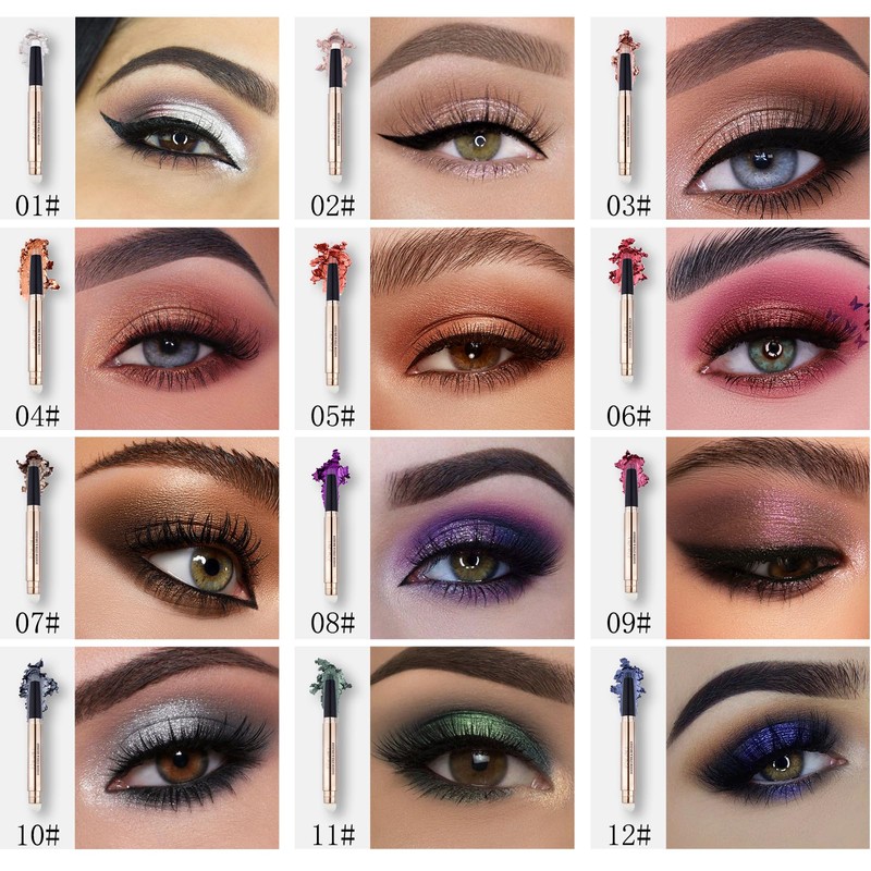 Enfuntins Eyeshadow Stick, Natural Matte Cream Eye Shadow Makeup Crayon