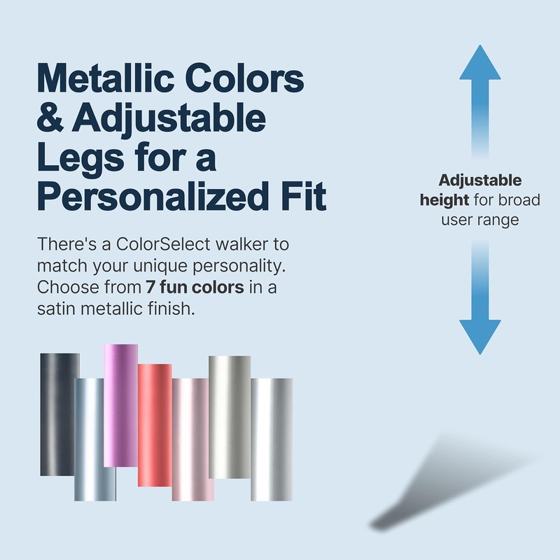 Lumex ColorSelect Walkers for Seniors, Rolling & Folding Adult Walker