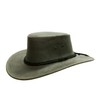 Cowboy Outdoor Leather Hat with Braided Hat Band in Grey