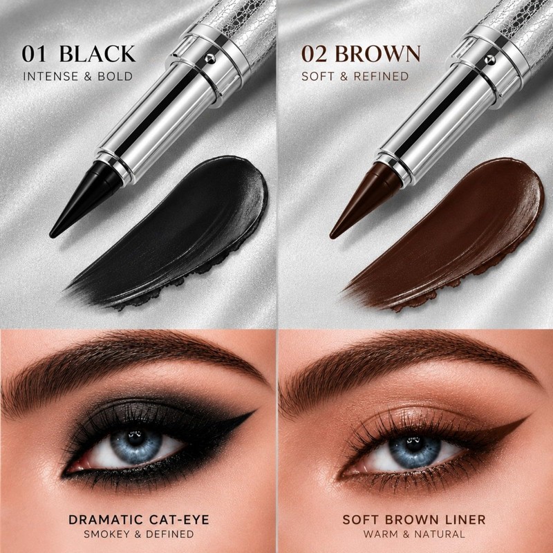 MooGlamor 2 Pcs Black Eyeliner Gel Pen Eyeshadow Stick