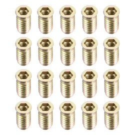 uxcell Wood Furniture M8x25mm Threaded Insert Nuts Interface Hex Socket Drive 20pcs