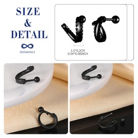 INFINIONLY Men's Stainless Steel Earrings Studs Octopus Claw Earrings Drops Dangles for Women Boy Fashion Novelty Statement Earrings Creative Stainless Steel Jewellery, Black