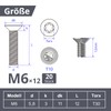 ORTAVA ORTAVA 20 Stck Senkkopfschrauben M6 x 12 mm, M6
