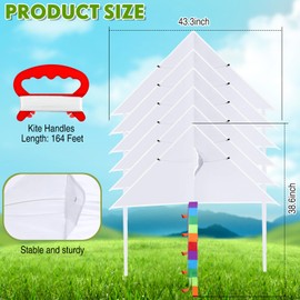 Libima 50 DIY Blank Kites Making Kit Bulk for Adults Decorating Coloring Kite Party Pack Painting Craft Kits for Church Outdoor Games Activities (Triangle)
