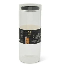 CORE HOME 50.7oz Airtight Glass Food Storage Canister with Glass Lid & Silicone Seal – Clear Large Kitchen Container for Coffee, Pasta, Flour, Snacks, Candy & More – Onyx Collection