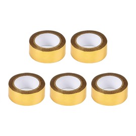 UUYYEO 5 Rolls 1.5 cm x 5 m Golden Washi Tape Decorative Metallic Tape for Crafts Self Adhesive Masking Tape Wall Accent Tape Scrapbook Planner Tape Gift Wrapping Tape