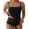 Beautife Womens Plus Size Tankini Swimsuits Tummy Control Full Coverage