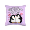 Hug This Pillow Until You Can Hug Me Penguin Purple
