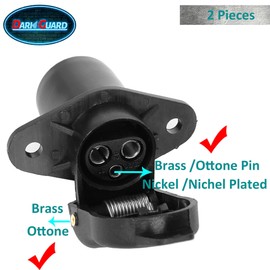 DARKGUARD 2Pieces 3 Pin Tractor Socket 12v 24v,Norm Din 9680,3 Flat Terminals,Waterproof 3pin Trailer Socket,3 pin Caravan Socket Female for Van Towing RV Towbars (3pin Socket S22)
