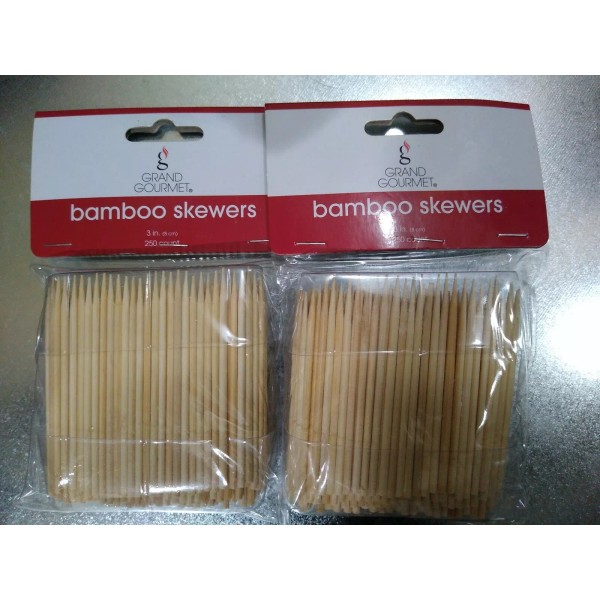 grand gourmet bamboo skewers 3 in