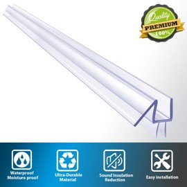 Butecare Premium Frameless Shower Door Bottom Seal Strip for Glass Doors - Shower Door Seal Sweep (3/8” x 39”, Clear Vinyl)
