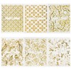 Frcolor Nail Stickers 3D Nail Sticker Set Lace Flower Gold