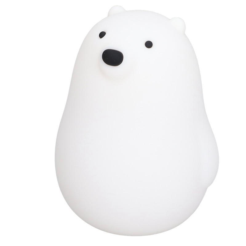 LED Night Light Cartoon White Bear Baby Pat Light USB