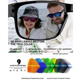 Polarized Sports Sunglasses for Men Women UV400 Protection Resistant Seawater Corrosion for Driving Cycling Running Fishing