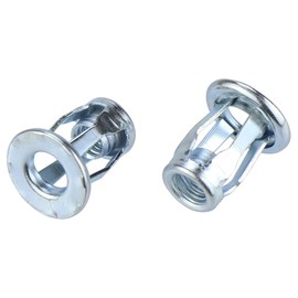 25 Packs 10-24 Rivet Nuts, Zinc-Plated Jack Nut, Insert Petal Nuts, Flat Head Threaded Expansion Nuts, Fasteners Dowels for Hollow Wall Iron Skin Thin Soft Wall