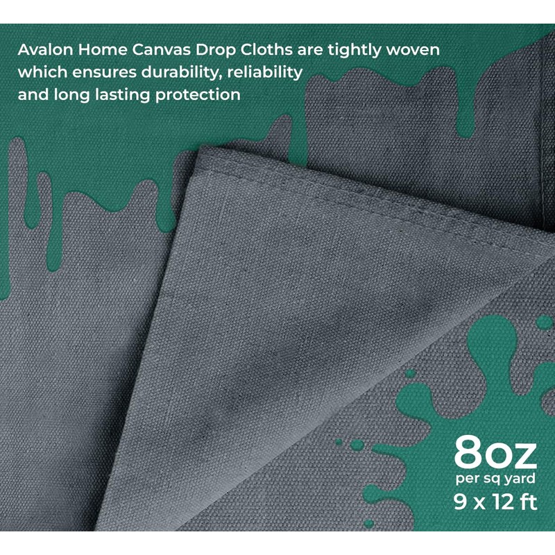 Avalon Home Canvas Drop Cloth 9x12 ft Pack of 1-8oz
