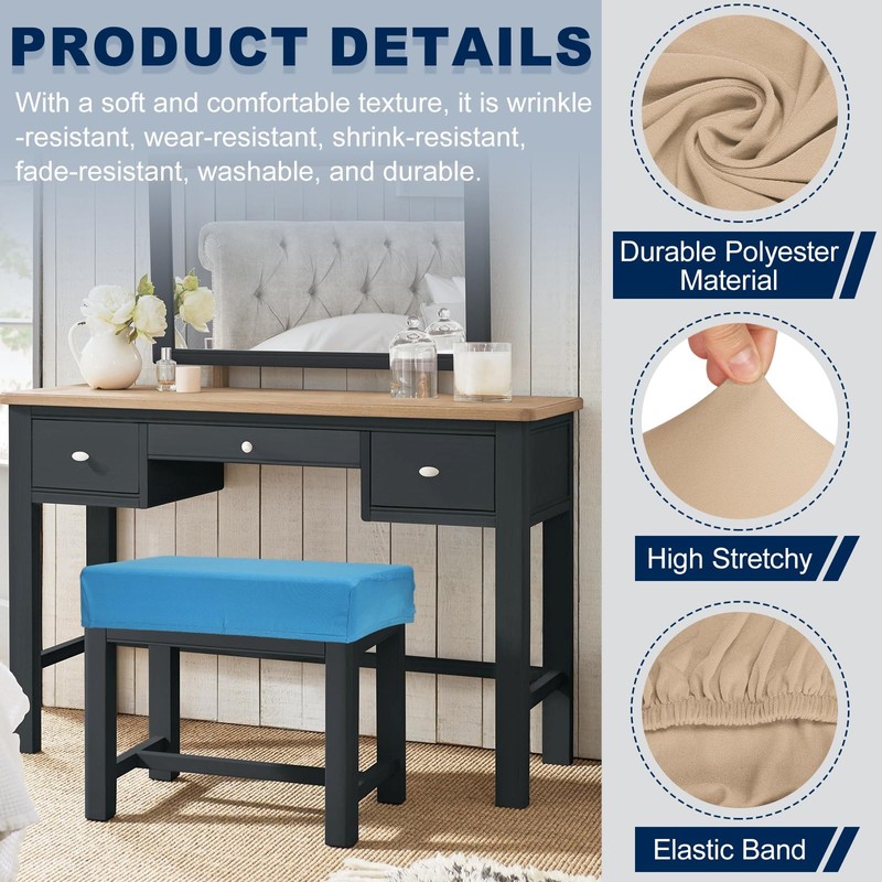 uxcell Bar Stool Cover Rectangle, Stretch Washable Saddle Counter Vanity