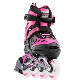 Bladerunner by Rollerblade Phoenix Flash Kid's Adjustable Fitness Inline Skate, Black/Pink