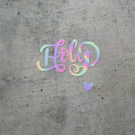 Decal Stickers of Holy (Hologram) (Set of 2) Premium Waterproof Vinyl Decal Stickers for Laptop Smartphone Car Dirt Bike Wall Room Mason Jar Bathtub Door Skateboard - BICVER1f77792HOW19Y24