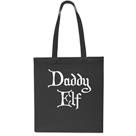 Daddy Elf Christmas Tote Shopping Gym Beach Bag 42cm x38cm, 10 litres-Black