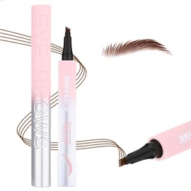 LiangNiShi 4 Prong Head Eyebrow Pen, Ultra Fine Waterproof Eyebrow 3 Colors | Korean Style 3D Eyebrow Makeup | Resistant to Sweat and Sebum and Won't Fall Off All Day | Time Shortened Cosmetics for