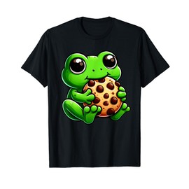 Frog Eating Chocolate Chip Cookie Frog Food Lover Funny Frog T-Shirt
