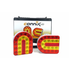 Connix LED Magnetic Wireless Towing Light Kit Farm Tractor 7 Pin Round Connector Baler, Wagon, Mower, Trailer.