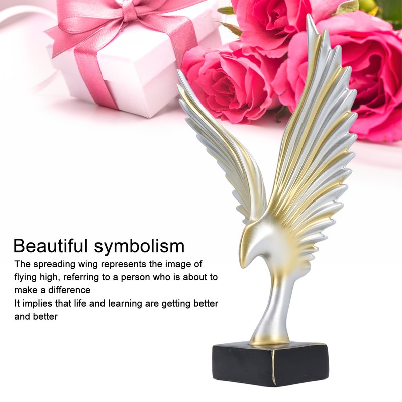 Eagle Abstract Figurine Decorative Resin Geometric Surface Animal Wing Sculpture