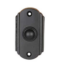 STALLION HARDWARE Wired Iron Doorbell Chime Push Button Vintage in Black Powder Coat Finish Vintage Decorative Push Doorbell with Easy Installation