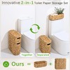 Livole 2-in-1 Wicker Water Hyacinth Toilet Paper Storage with Lid,