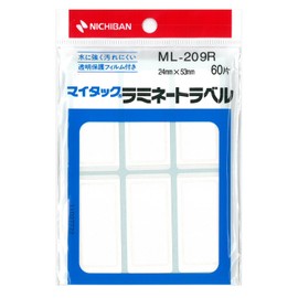 Nichiban ML-209R Laminated Label 0.9 x 2.1 inches (24 x 53 mm), Red