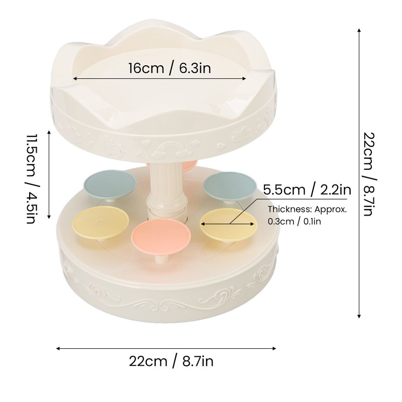 Rotating Dessert Machine Automatic Revolving Double Layer Dessert Display Stand