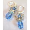 handcrafted by BeJay medium blue CHRISTMAS ANGEL Crystal Teardrop SP