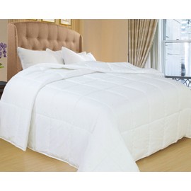 Natural Comfort White Down Alternative Comforter with Embossed Microfiber Shell, Light Weight Filled, Full
