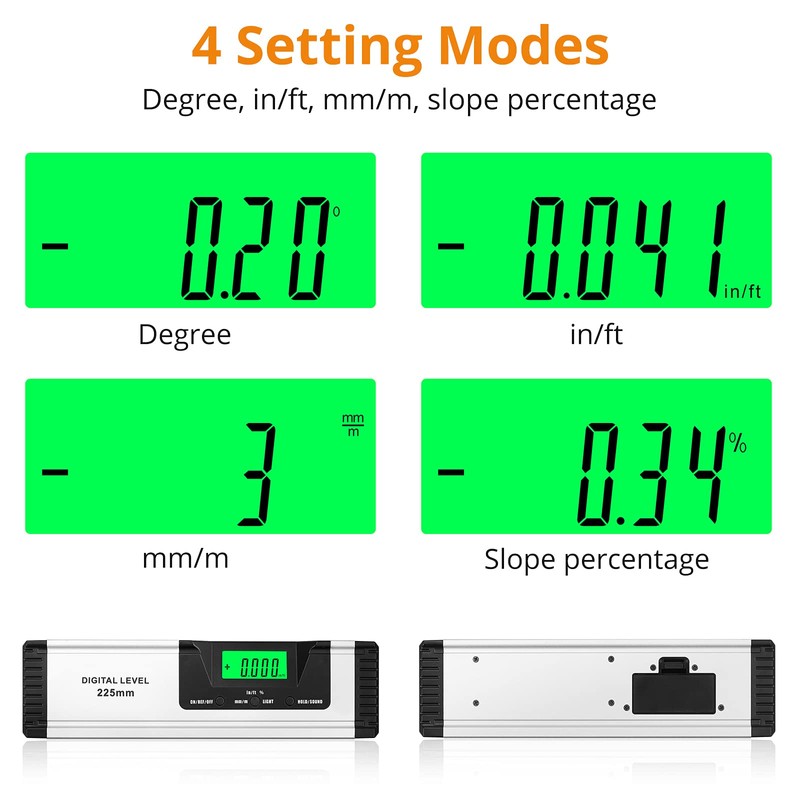 Neoteck 10 Inch Digital Level and Protractor with V-Groove Magnetic