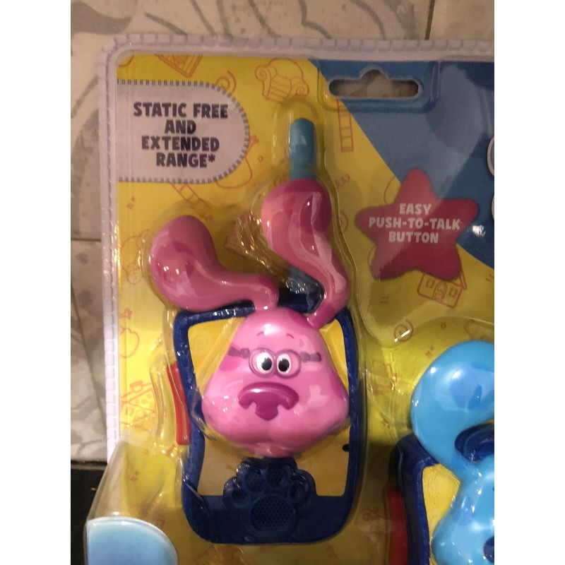 Blues Clues Characters Static-Free Long-Range Blue & Pink Kids Walkie