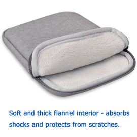 TFY E-reader Protective Pouch Bag with Zip Closure, plus Bonus Hand Strap Holder for 6 inch e-readers（Grey）- Kindle HD 6 inch/Kindle Paperwhite/Kindle Voyage/Kindle Oasis/NOOK GlowLight Plus